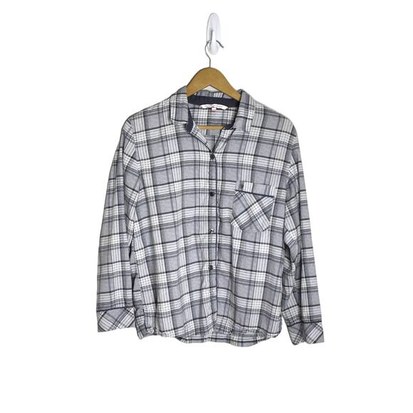 Victoria's Secret Gray Plaid Button Down Size S - Picture 2 of 6